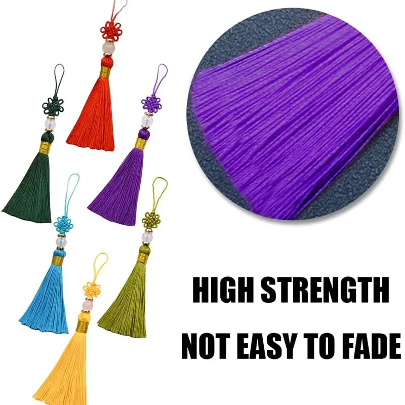 5-20Pcs Small Chinese knot Tassels Silky Bookmark Tassel Handmade Mini Tassels for Jewelry Making Crafts DIY Sewing Accessories