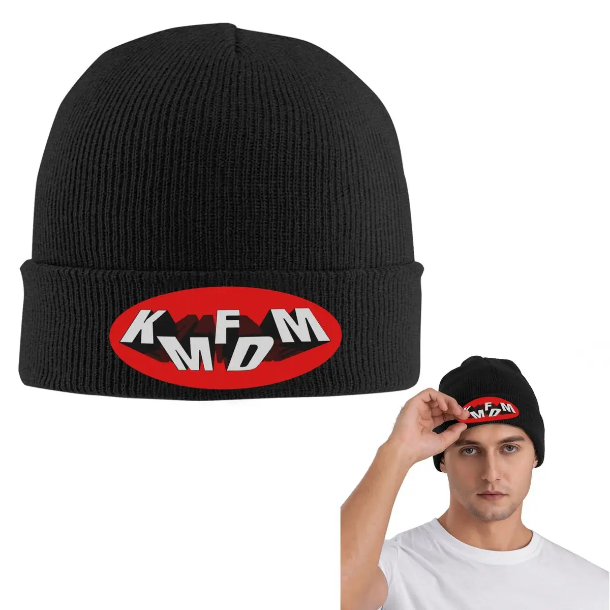

KMFDM теплая вязаная шапка модная шапка-капот осень-зима уличные шапки шапки для мужчин женщин взрослых
