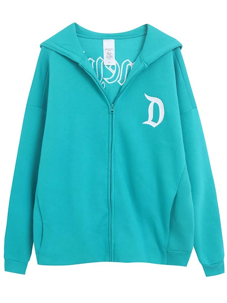 Disneyland Walt Disney World Castle Sweatshirt Mickey Mouse Letter Embroidery Unisex Couple Women Zip Pocket Hooded Jumper Tops