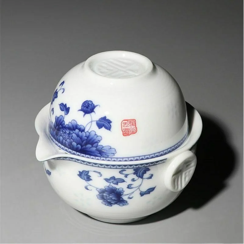

4"Chinese portable ceramic tea set Kung Fu tea cup travel tea set a pot cup
