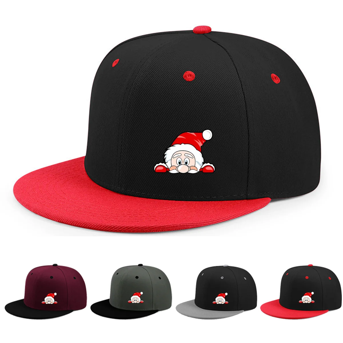 Santa Claus Themed Outdoor Activity Truck Driver Hat Flat Top Baseball Cap Adjustable Neutral Hip-Hop Hat Fashionable