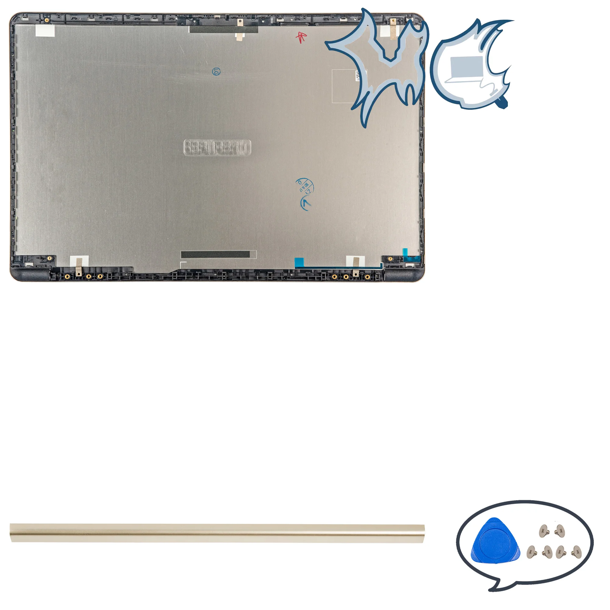 Imagem -06 - Caixa de Metal para Vivobook Tampa Traseira Dobradiças Caixa da Caixa do Portátil S510u A510 A510u X510 F510u S510 F510 Lcd Cinza Ouro Novo