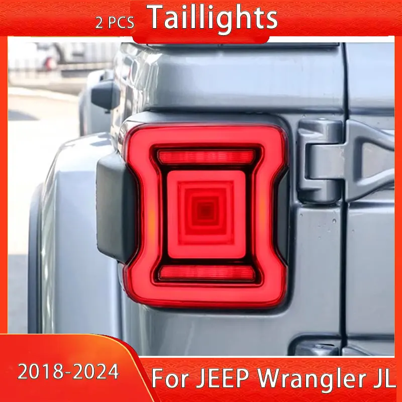 Car lights for Jeep Wrangler JL Tail Lights LED 2018-2024 Wrangler Rear Fog Brake Turn Signal Automotive Accessories