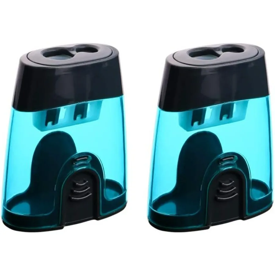 Manual Pencil Sharpener with 2 Holes Designed for Standard and Jumbo Color Pencils Compact Dimensions of 24×51×63 MM Ideal for