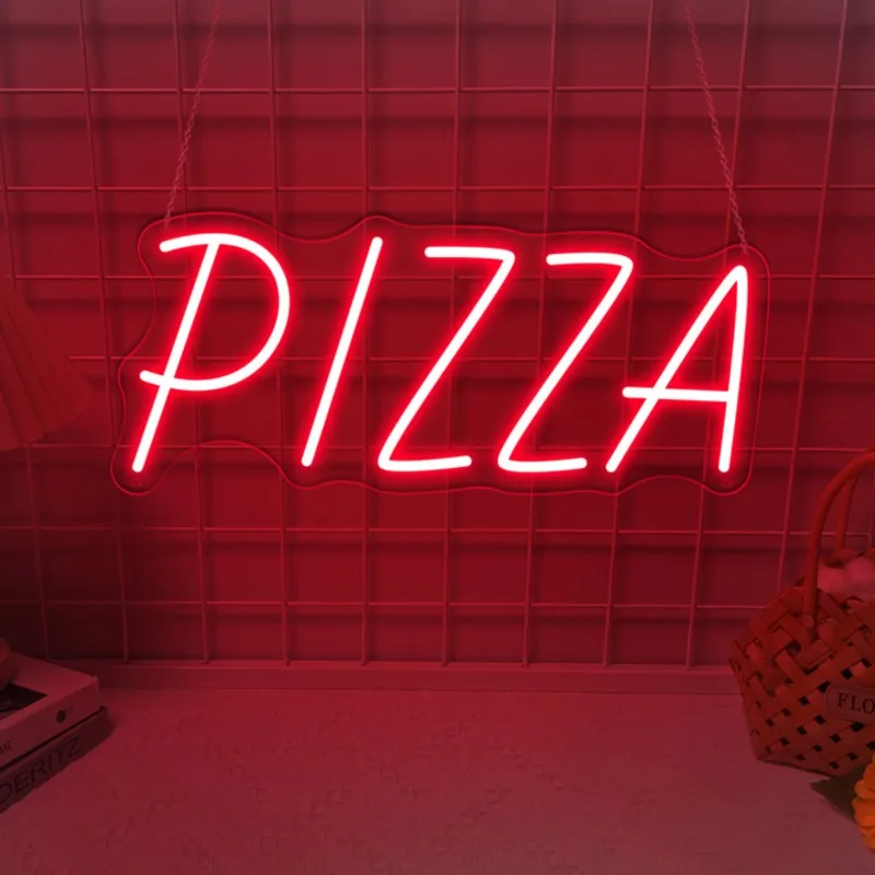 Pizza Neon Sign As Restaurant Wall Decorations USB-powered Pizza-shaped Neon Lights Bar Decorations Window Displays, Party Decor