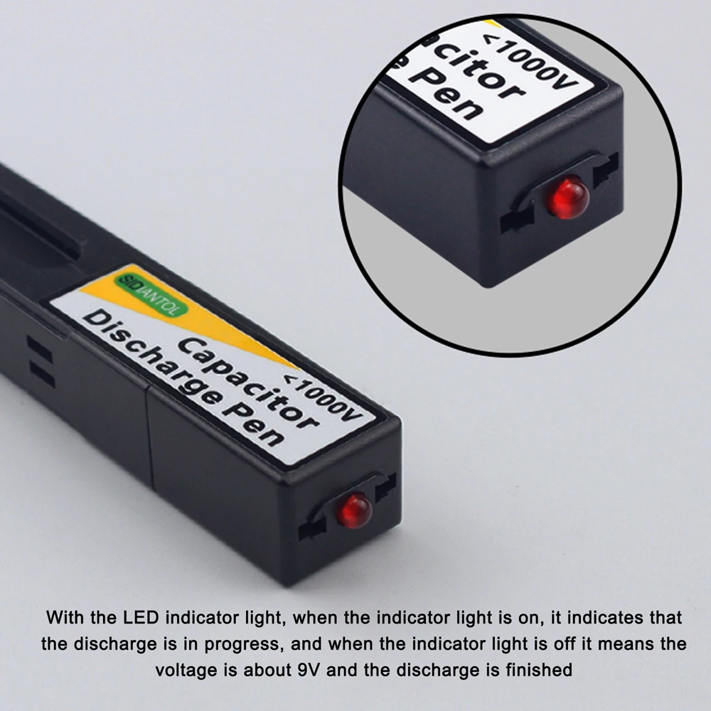 1000V Portable Discharge Pen Capacitor Discharge Constant Discharge High Voltage Quick Discharging Tool For Electronic Repairs