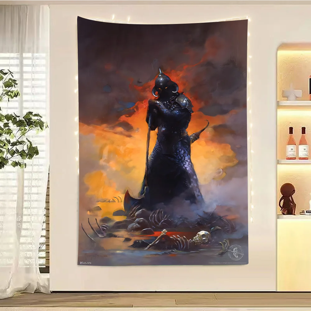 

Frank Frazetta Theme Party Backdrop Cloth For Girls Birthday Decorations Background For Photoshoot