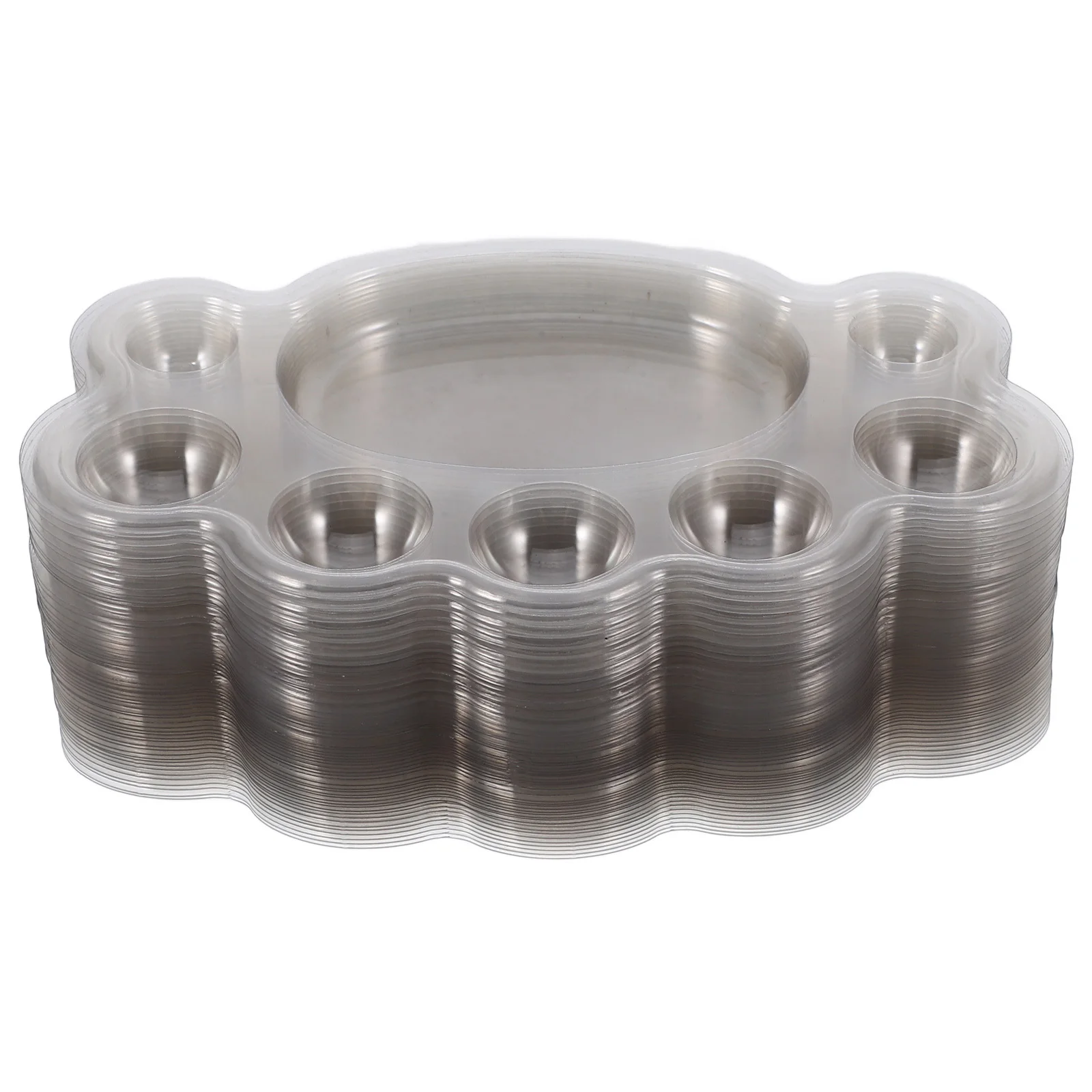 50 قطعة لوحة طلاء على شكل قدم صواني خلط شفافة للاستعمال مرة واحدة للأطفال رسم ألوان مائية زيت أكريليك حرفية فنية ذاتية الصنع #1