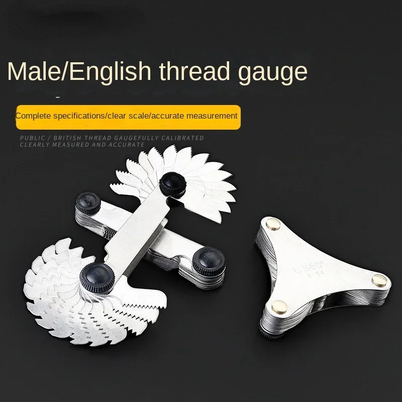 1 Set Thread Gauge Metric 60 Degree American British Thread Gauge Template Gauge Pitch Measurement Tool