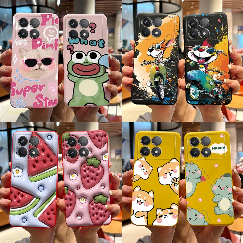 For Xiaomi POCO F6 Pro Case Cute Bear Cartoon Frog Silicone Soft Rubber Camera Protector Case POCO F6 Pro Case POCO F6 Pro Cover