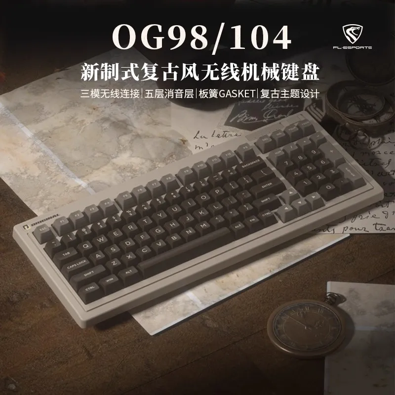 

FL OG104/98 Mechanical Keyboard Wireless Wired Tri-mode Bluetooth Keyboard Gasket Customised Hot-swap RGB Gaming Keyboards