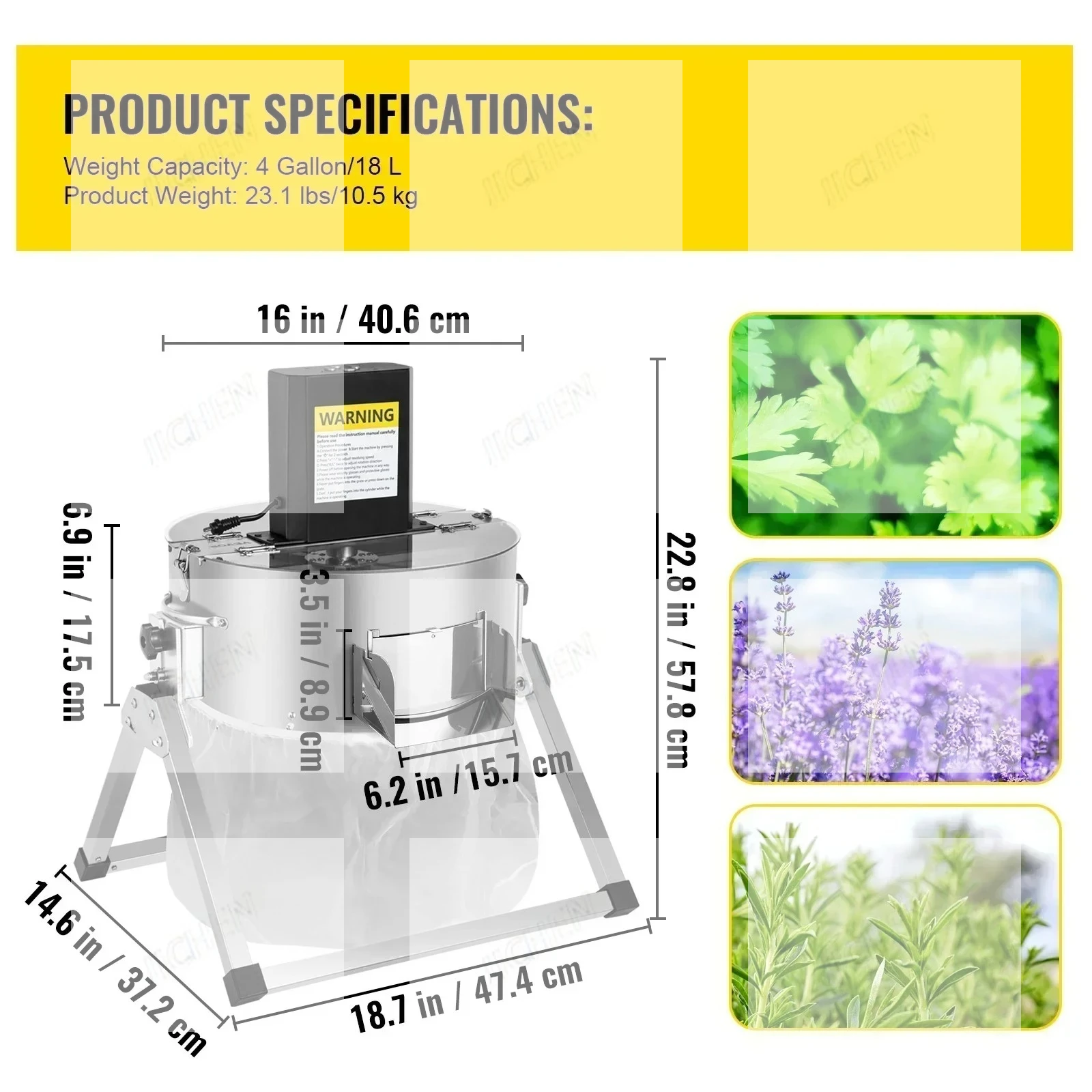 JC Recordador Hojas Brotes، ماكينا كورتادورا بلانتاس سيكاس أو هوميداس Hidropónicas Elendricas Y Manuales 16 Pulgadas #5