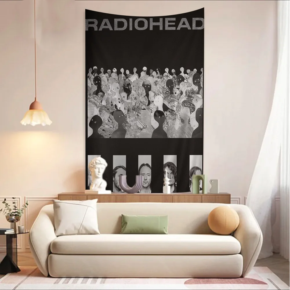 Rock Band Radiohead Music Art Wall Tapestry Hanging Tarot Hippie Wall Rugs Dorm Wall Hanging Sheets