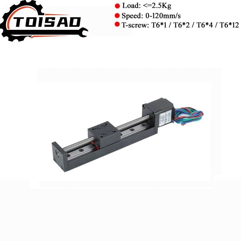 15mm-300mm Effective Stroke T6*1 6mm T-Screw Mini Linear Guide Motion Module Table Rail  Stepper Motor