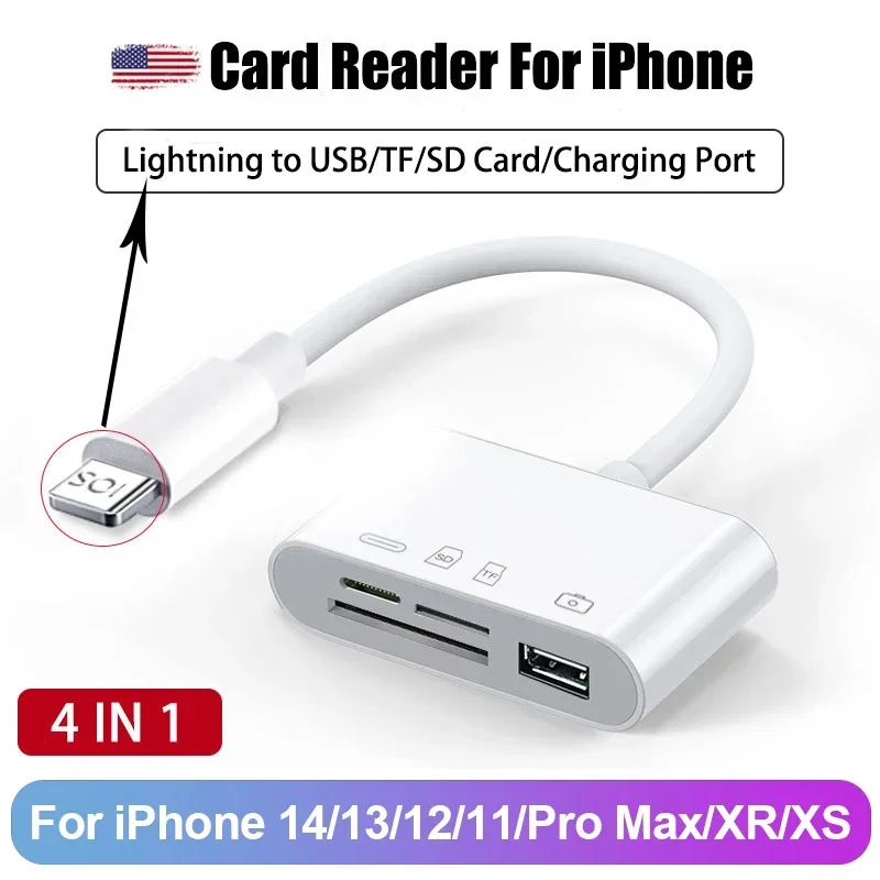 8-in-1 Universal Card Reader SD/TF Slots USB3.0/Type-C/LigtingOTGCamera Adapter For Android/iPhone/iPad External Installation