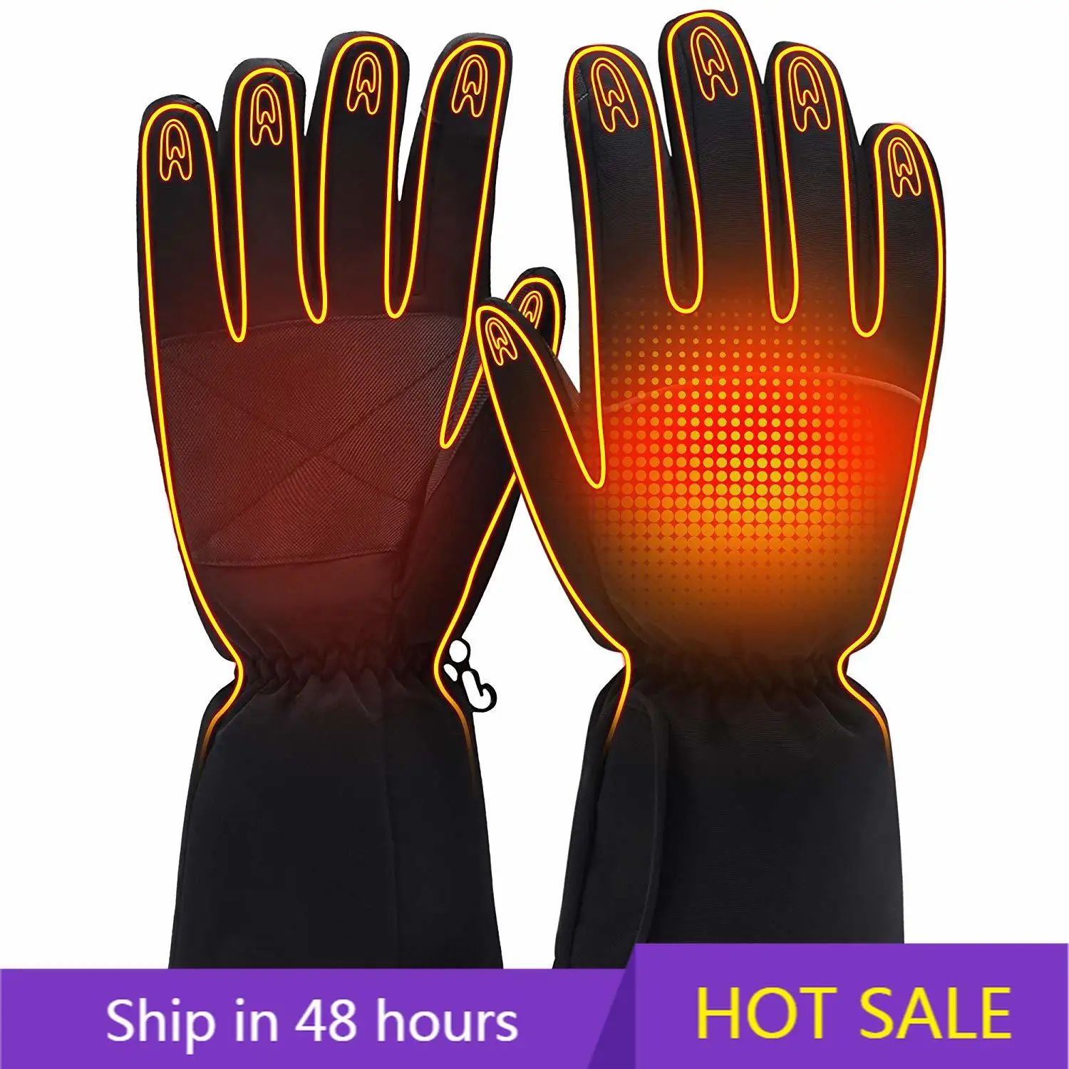 

POWER LEAP Winter Waterproof Customization Rechargeable Regulation Adjust case Heated Gloves for Outdoor Skiing