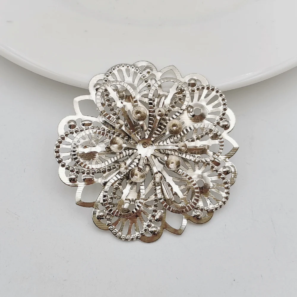 10 Pcs Filigree Wraps Flower Connectors Metal Crafts Decoration For Jewelry Making DIY Accessories Gourd Charm Pendant