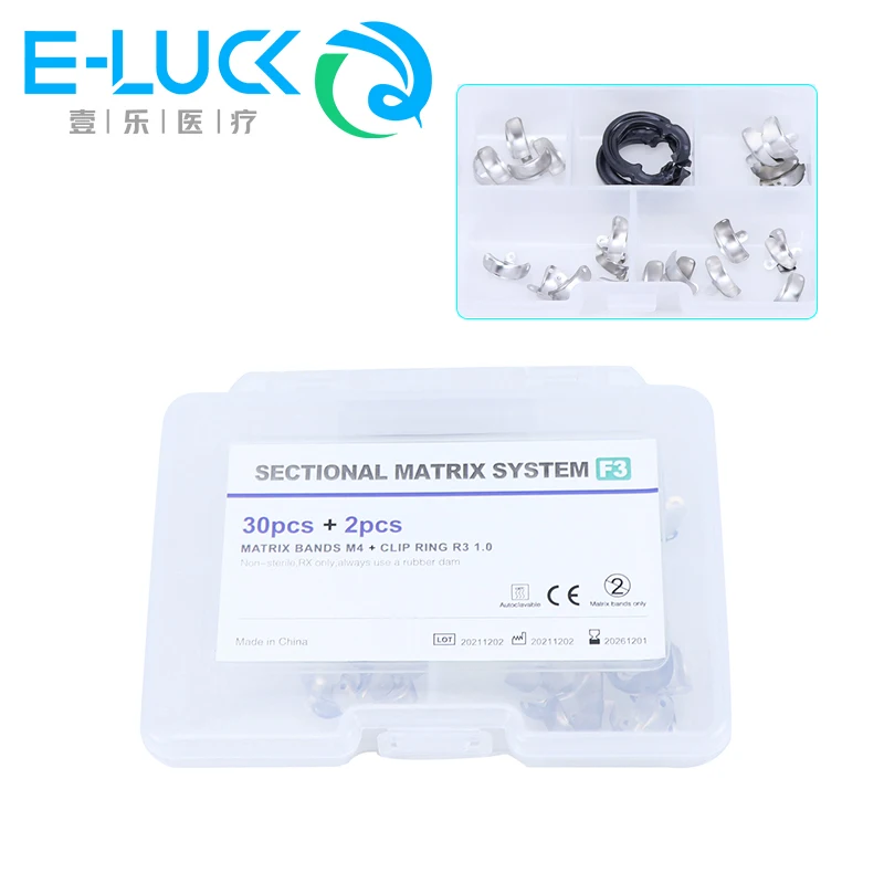 

Dental Sectional Matrix Bands System Contoured Metal Matrices Matrix Bands Resin Clamping Separating Ring Dentist F3