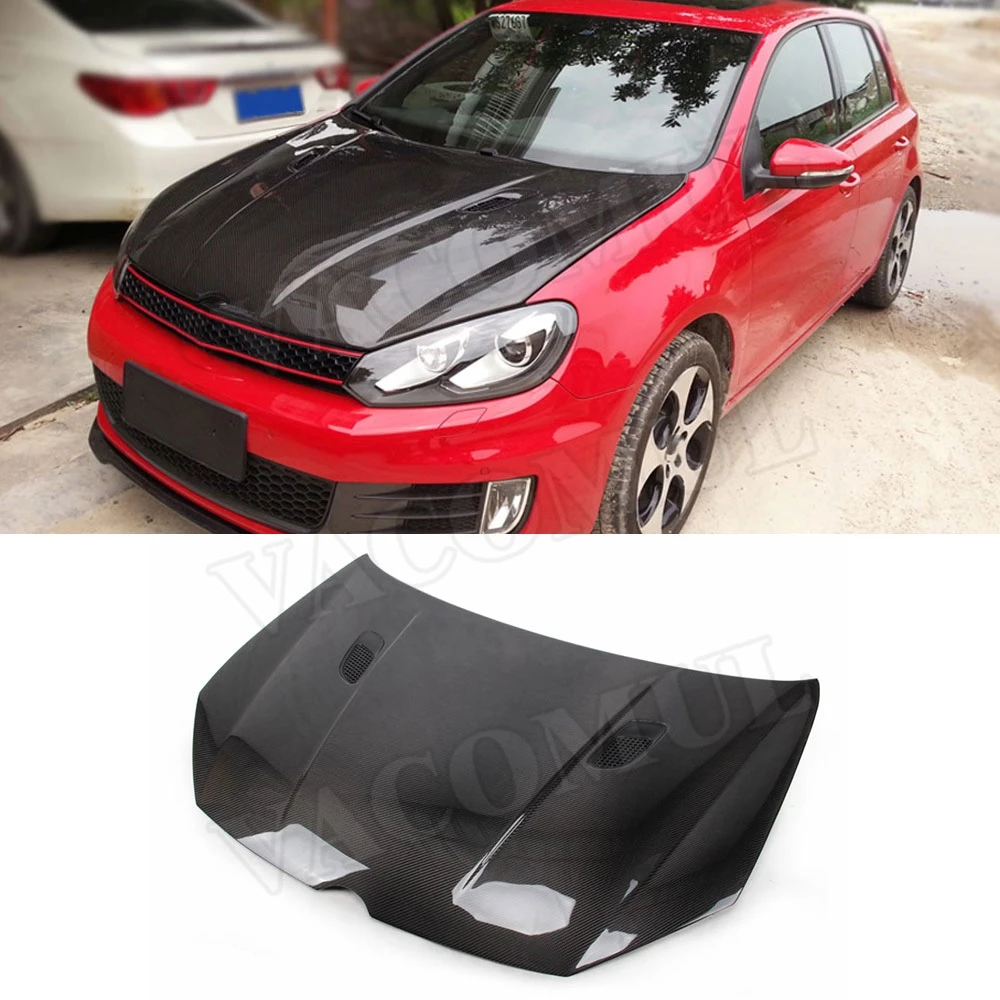 

Carbon Fiber Front Engine Hood Air Vent Cover for Volkswagen VW Golf 6 VI MK6 GTI R20 Car Bonnet Cap Car Styling