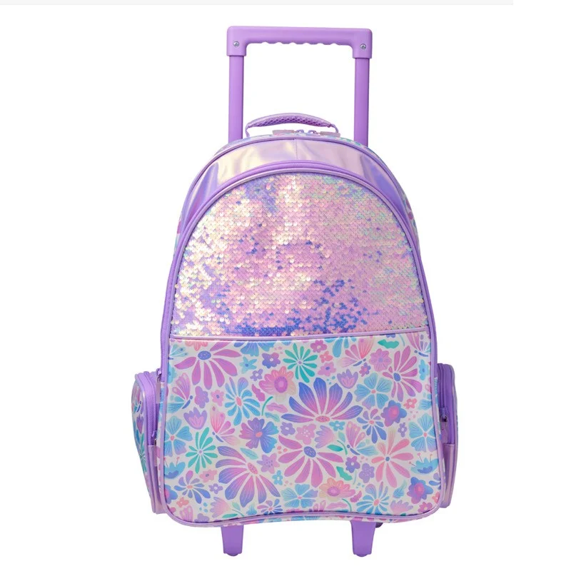 Australische Bloemen Glitter Rugzak Serie Studenten Grote Capaciteit Draagbare Trolley Rugzak Buiten Vrije Tijd Tas Uitje Lunchtas