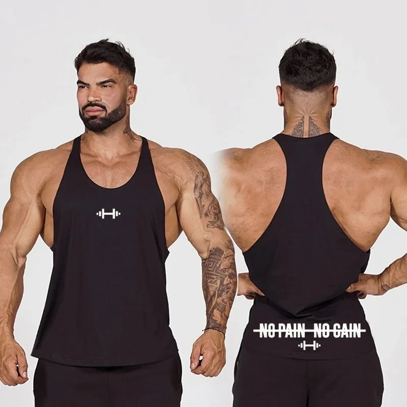 

Mens Y-Back Bodybuilding Stringer Singlet Cotton Gym Tank Top Quick-Dry Breathable Oversized Gym Session Athletic Workout