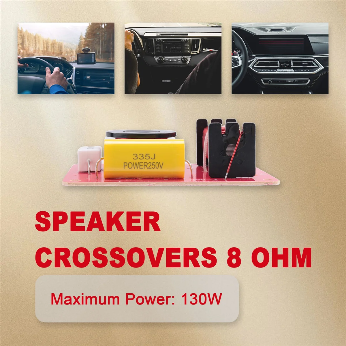 130W Speaker Crossover 2 Way High-Low 8 Ohm Frequency Divider for 6 Inch Speaker