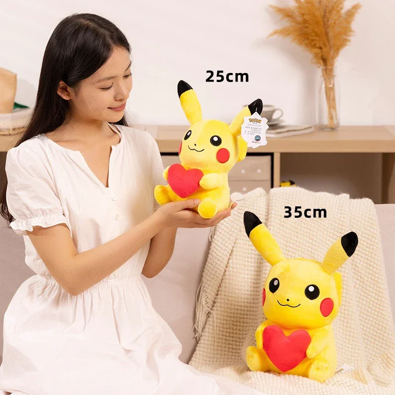 25/35cm Pikachu Pokemon Plush Toys Large Anime Doll Cute Pillow Cartoon Love Pokémon Plushie Stuffed Gift for Kids Christmas