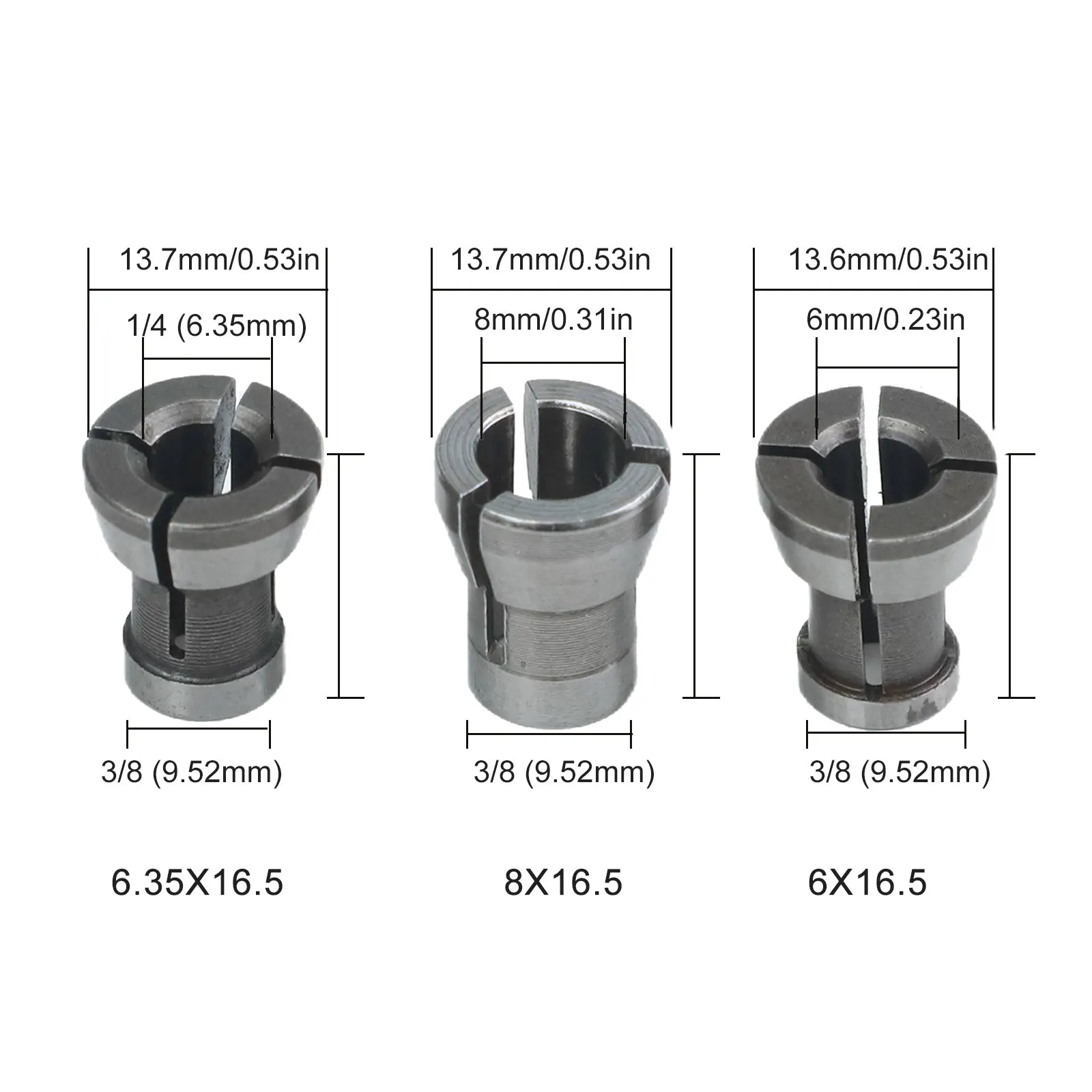 6.35 مللي متر كوليت تشاك محول التشذيب آلة محول دقيق طحن كربيد المواد صلابة عالية الكربون الصلب