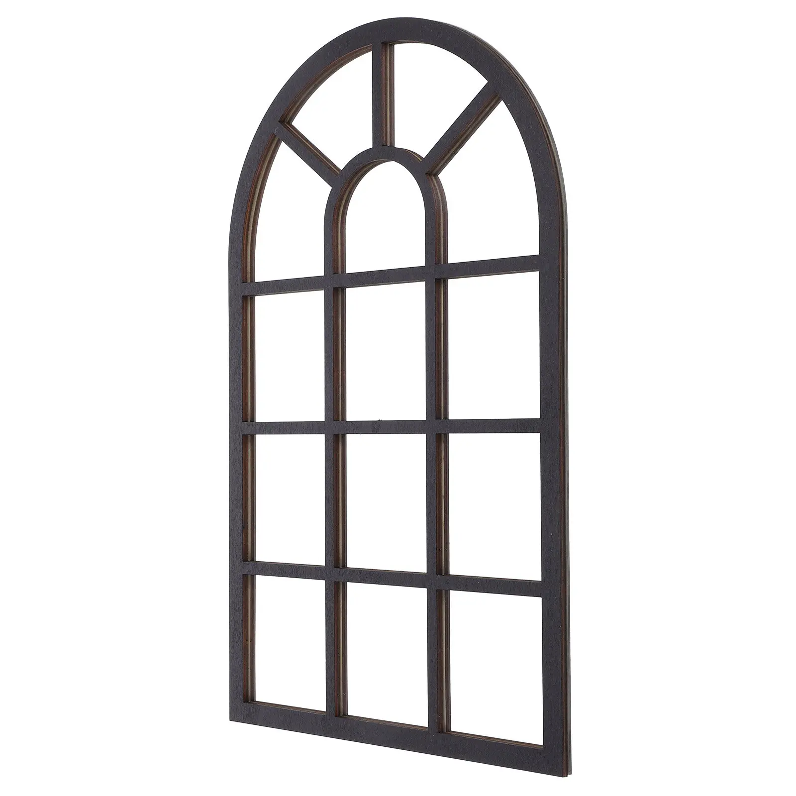 Large Arched Rustic Wood Frame Window Wall Decal Peel Stick Removable Window Sticker for Living Room Bedroom Entryway Farmhouse