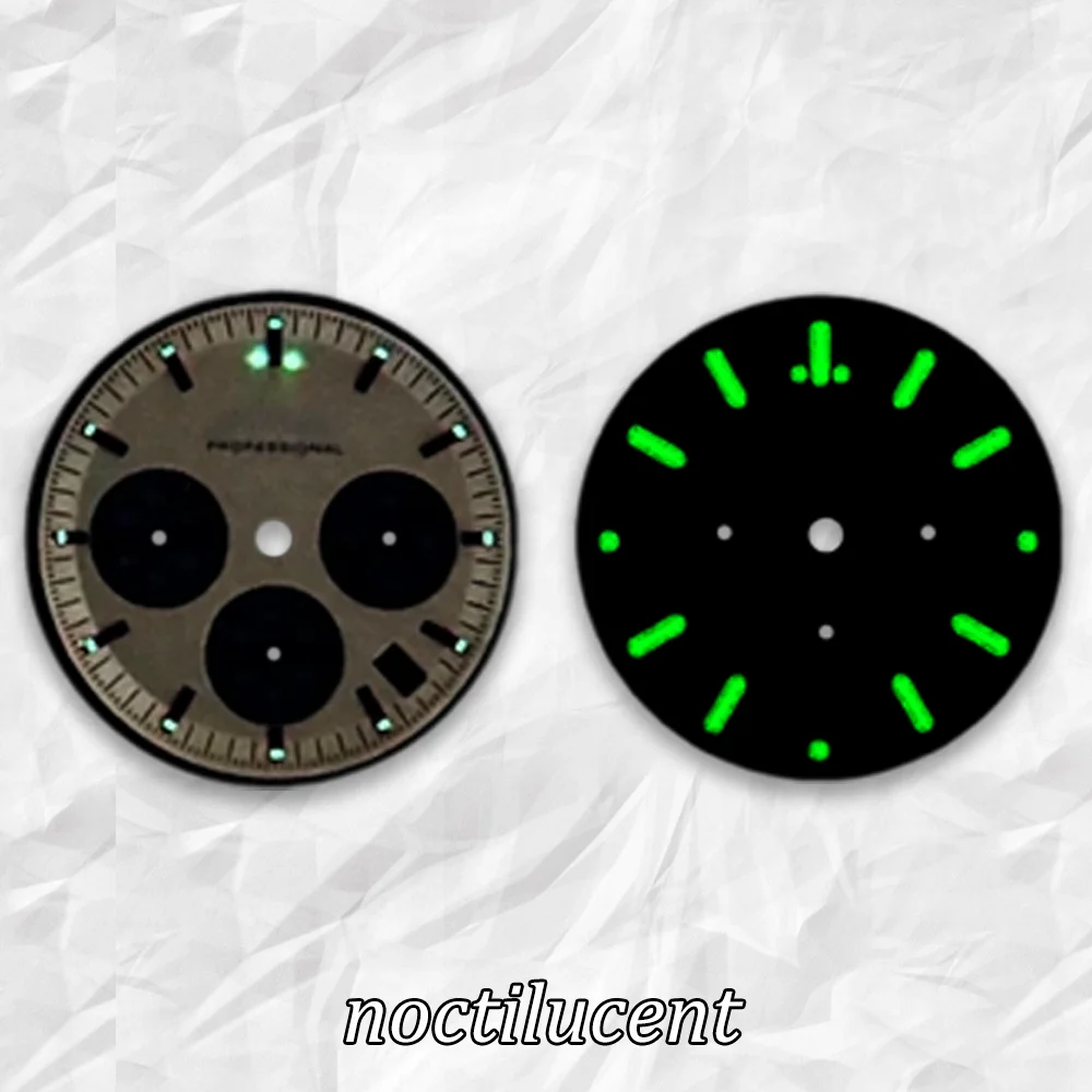 شعار S Super Ba بقطر 32.5 مم مع توقيت مضيء متعدد الوظائف ومقرص 6 سنون متوافق مع ملحقات ساعة الحركة VK63