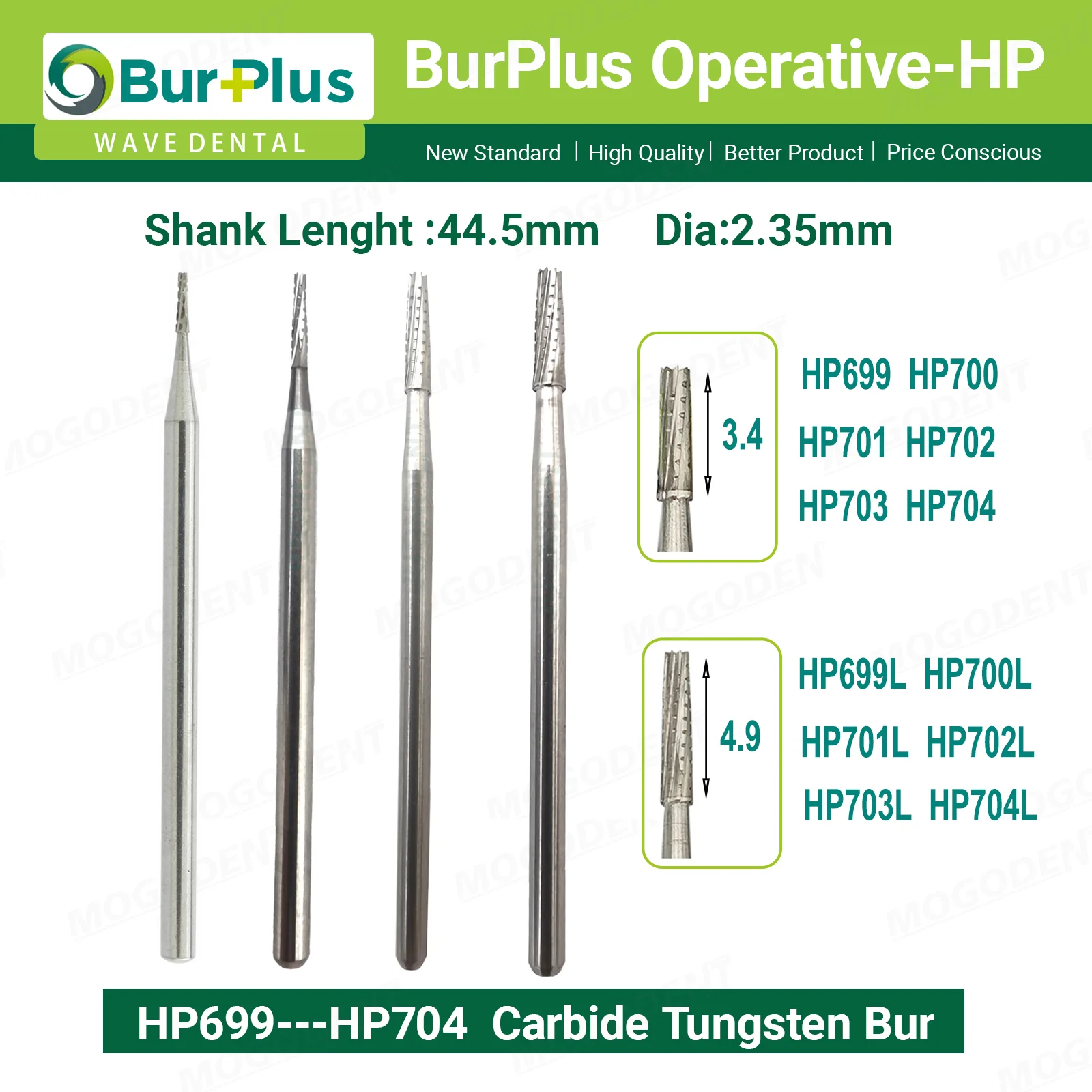 5Pcs Wave Dental Tungsten Carbide Bur HP Burs Surgical Dentistry Low Speed Drill Dia 2.35mm Dentist Materials view 6