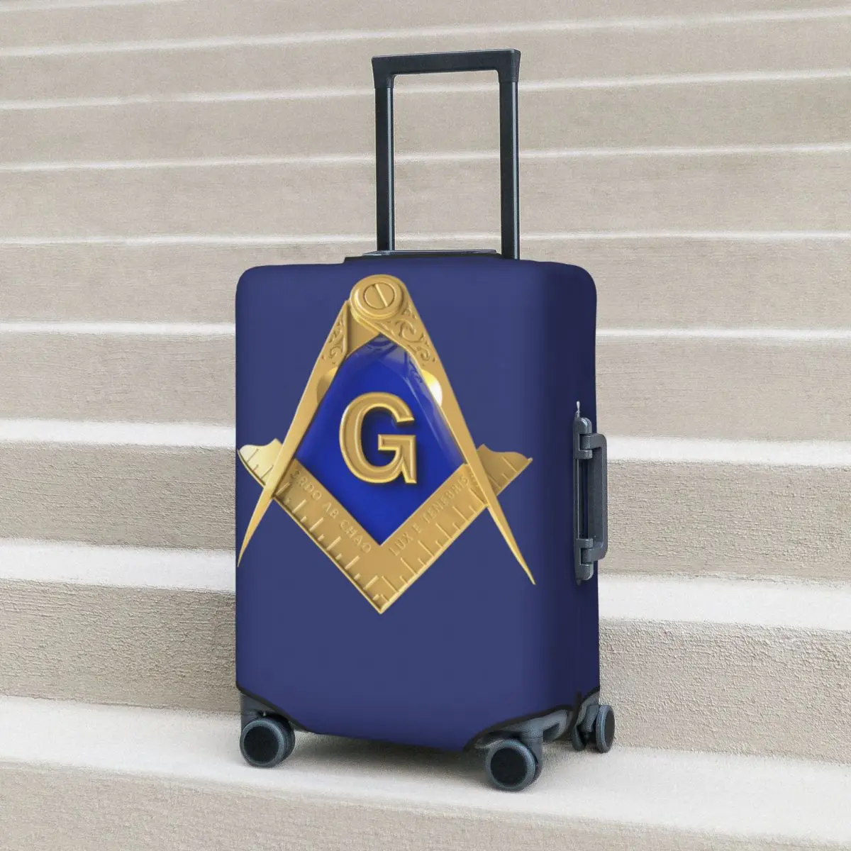 

Freemason Suitcase Cover Flight Compass Gold Fashion Elastic Luggage Supplies Business Protector