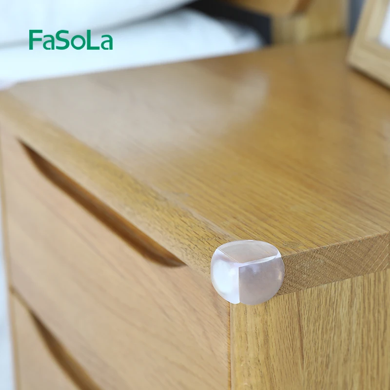 FaSoLa 4Pcs Baby Safety Bumper Protector Silicone Protective Sleeve Edge Protector Clear Table Desk Corner Edge Guard Cushion