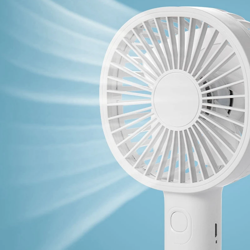 Rechargeable Portable Handheld Fan Lazy Temporary Travel Shopping Cooling Home Car Air Cooler -White