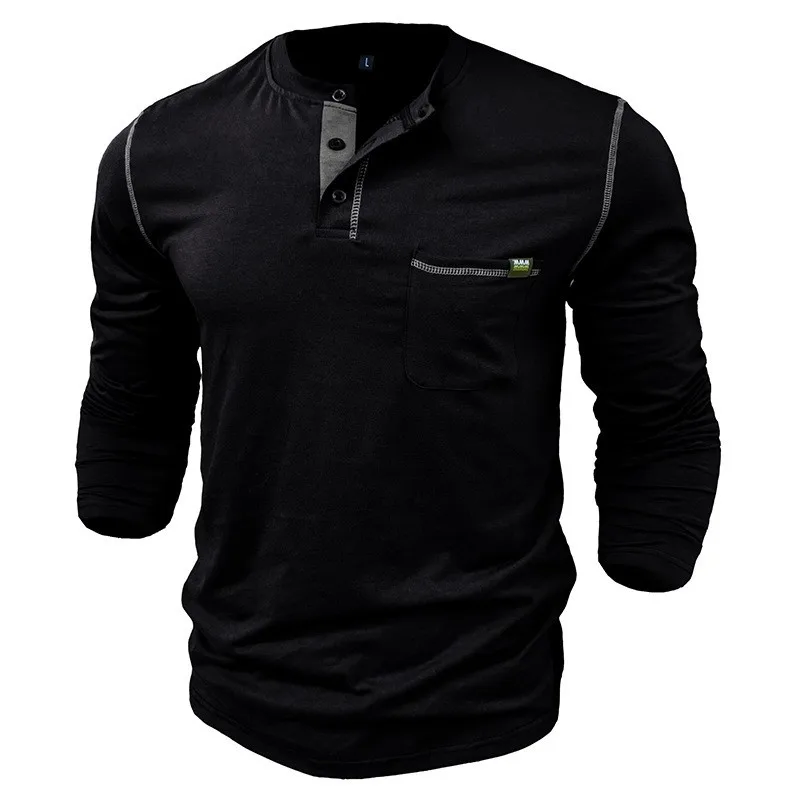 Long Sleeve Heat Set Shirt with Standard Thickness Pullover Crew Neck Not Hooded Men T Shirts and Tank Tops Winter Autumn Spring