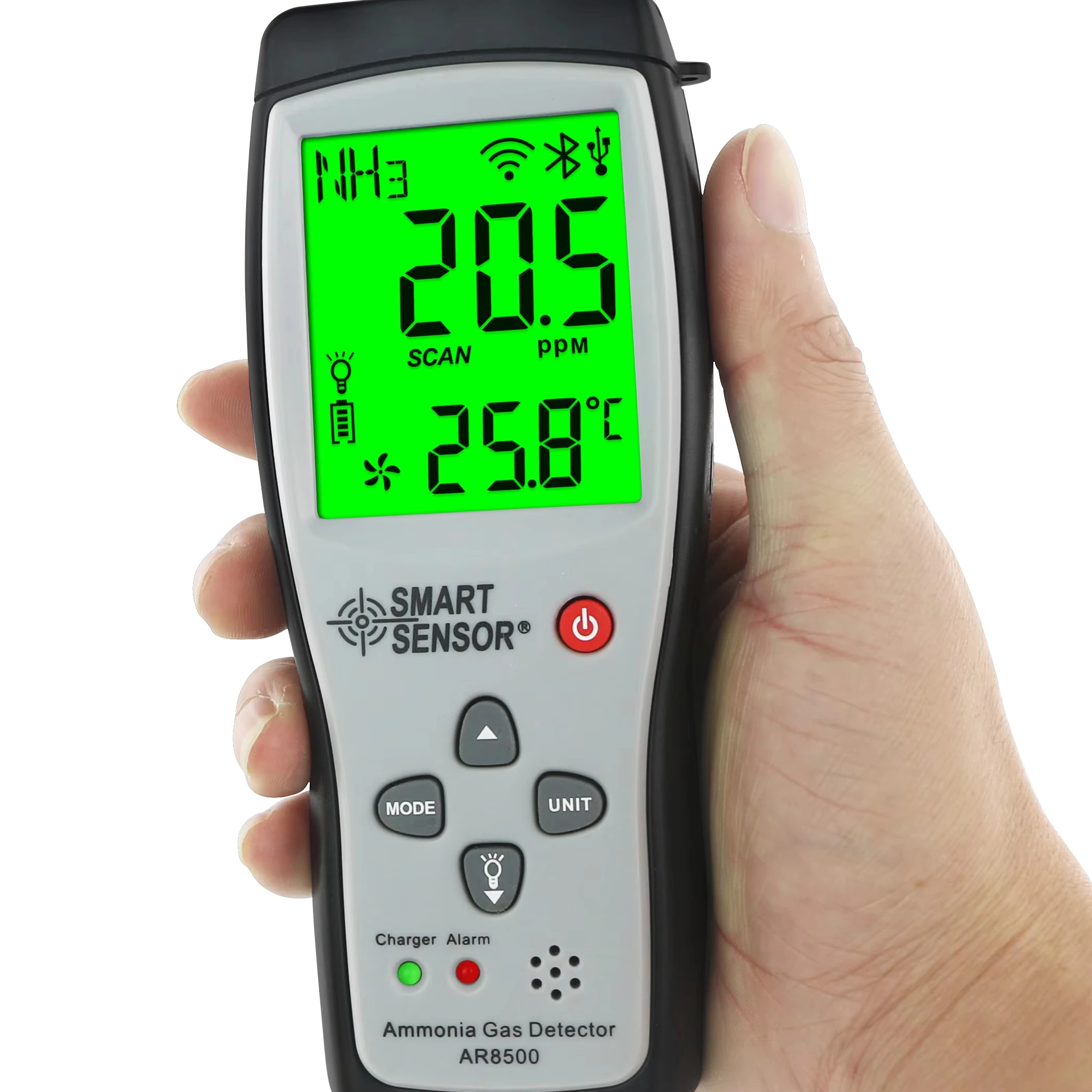 Smart Sensor AR8500 Handheld Ammonia Gas Detector Digital NH³ Gas Tester 0-100PPM With Large LCD Display