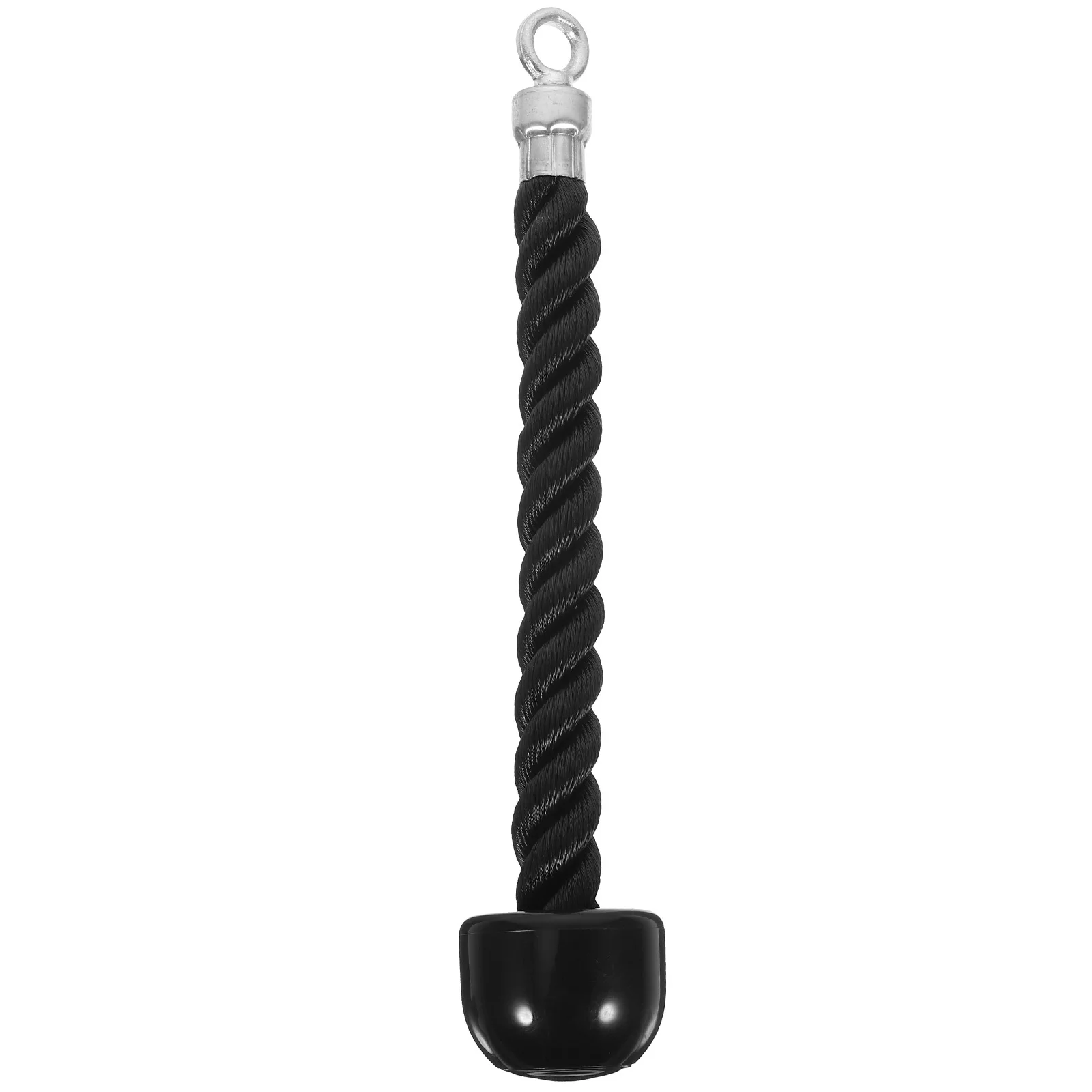 Cuerda de tracción para entrenamiento con cordón para tríceps, nailon negro, equipo de entrenamiento de fuerza para bíceps, acero de servicio duradero y largo