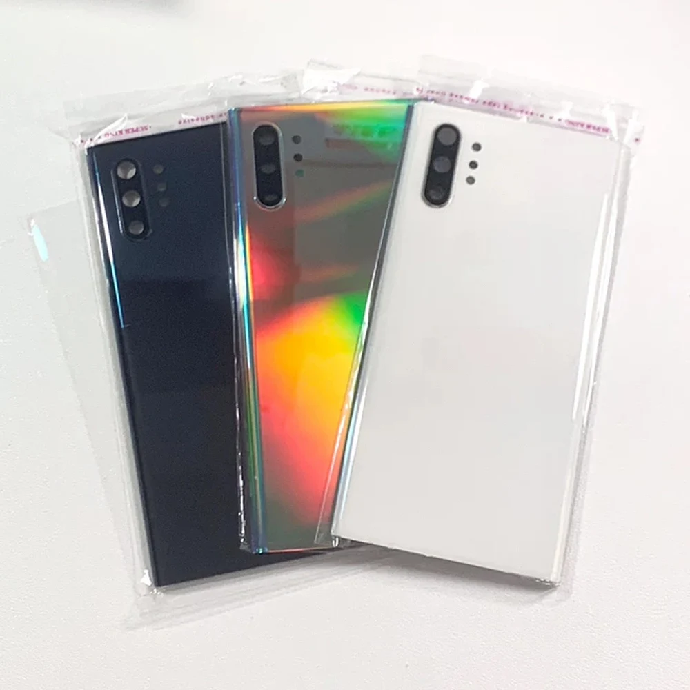 For Samsung Galaxy Note10Plus SM-N970 N970F Back Glass Battery Cover Rear Housing With Camera Lens Adhesive Tape Replacement