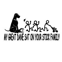 My Great Dane Sat on Your Stick Figure Family Vinyl Decal Sticker Car