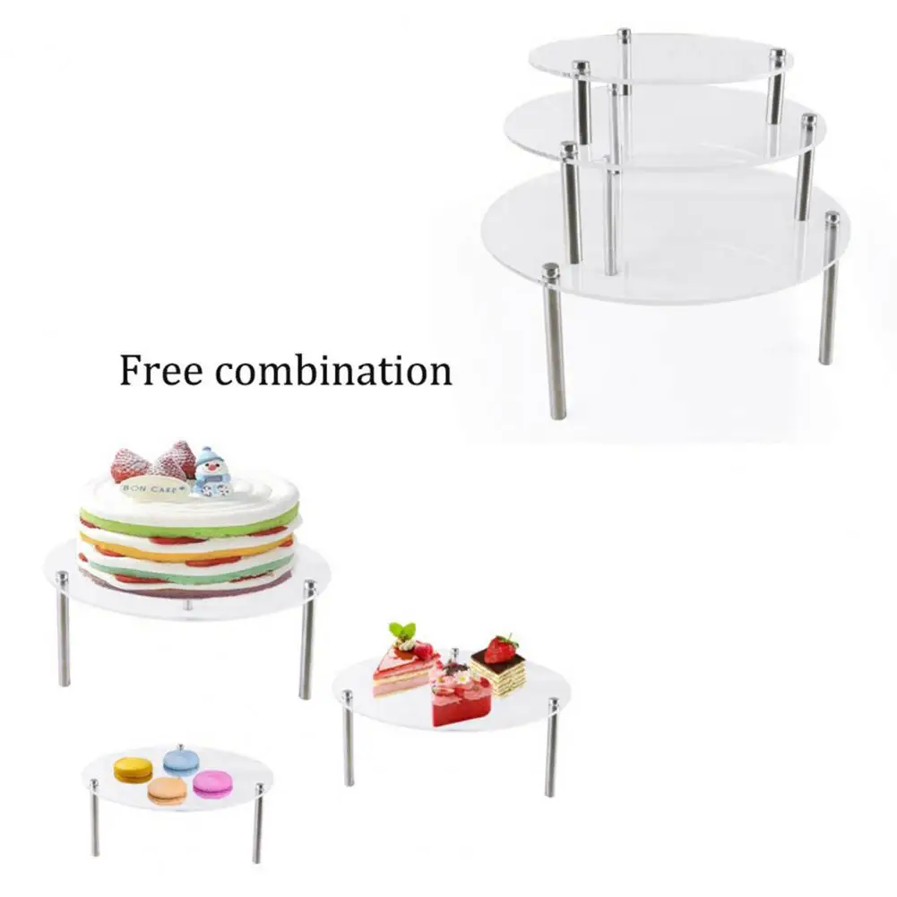 Durable  Acrylic Cake Stand Burr Free Clear Cake Cupcake Display Shelf Stable Shatterproof Statue Display Shelf Party Supplies