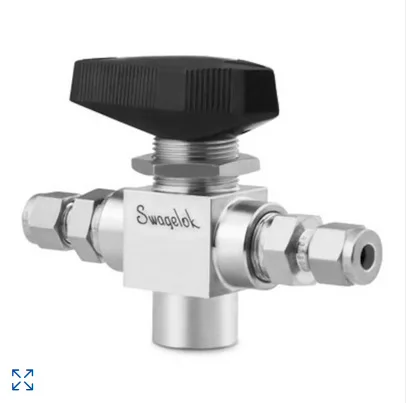 SS-83XTS4 Stainless Steel High-pressure 3-way Ball Valve 1/4in Snap Fit 1/4in FNPT