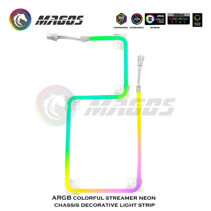 PHANTEKS M5 CMBO Light Strip ARGB Neon Computer Case Decoration LED Strip Set 5V 3 Pin Lamp Tape for PC Game Cabinet 400/550mm