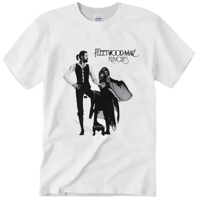 تي شيرت ستيفي نيكس فليتوود ماك فومورز باند روك على تي شيرت أبيض للجنسين من الغجر #1