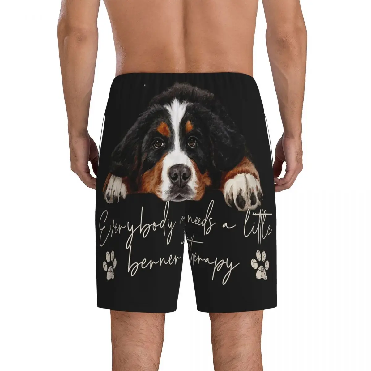 Custom Bernese Mountain Dog Short Pajama Pants Men Sleepwear Sleep Lounge Bottom Shorts Sleeping Pants - view 3