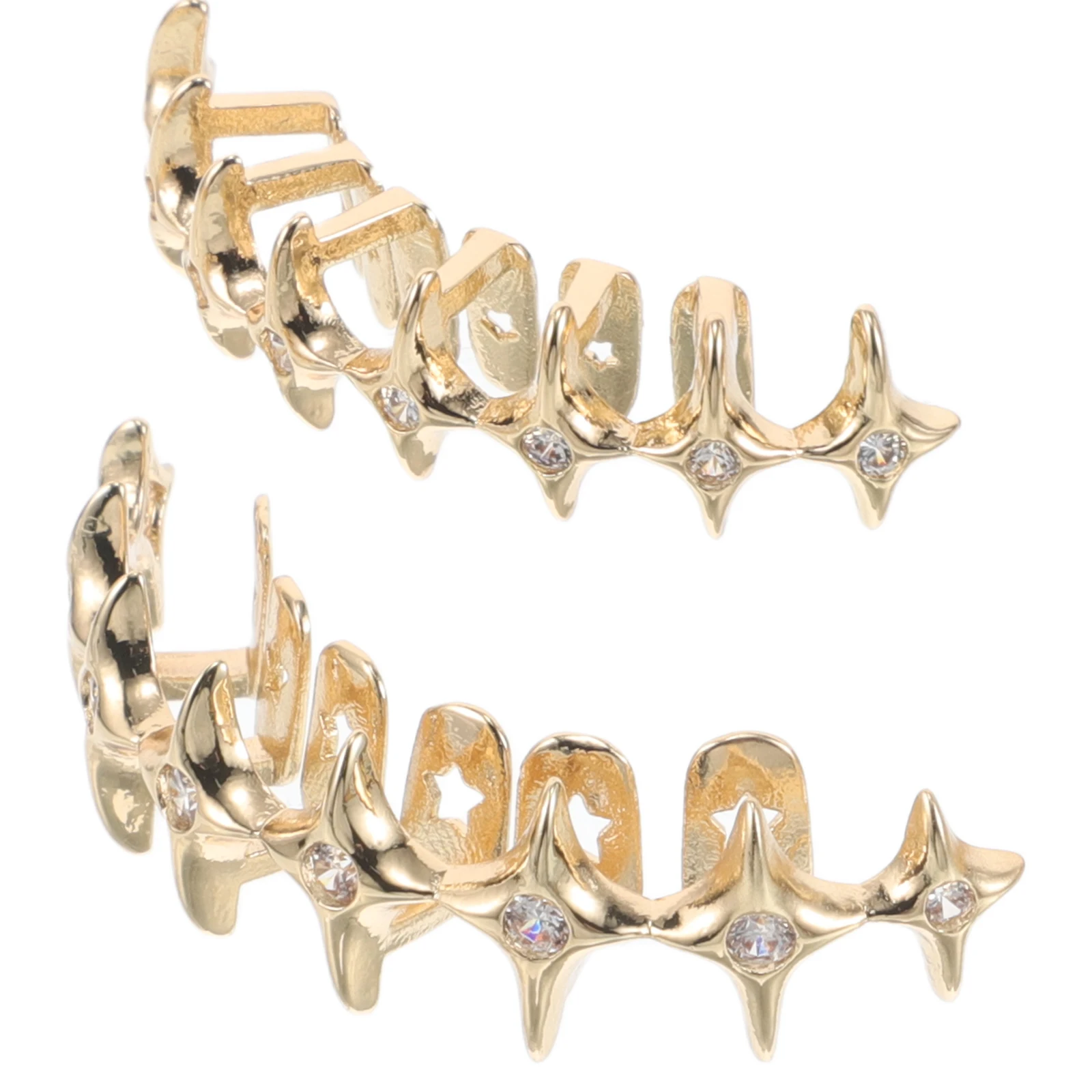 

Gold Plated Hip Hop Teeth Grills Design for Men Women Party Accessories Fake Grill Costume Prop Jewelry Bling