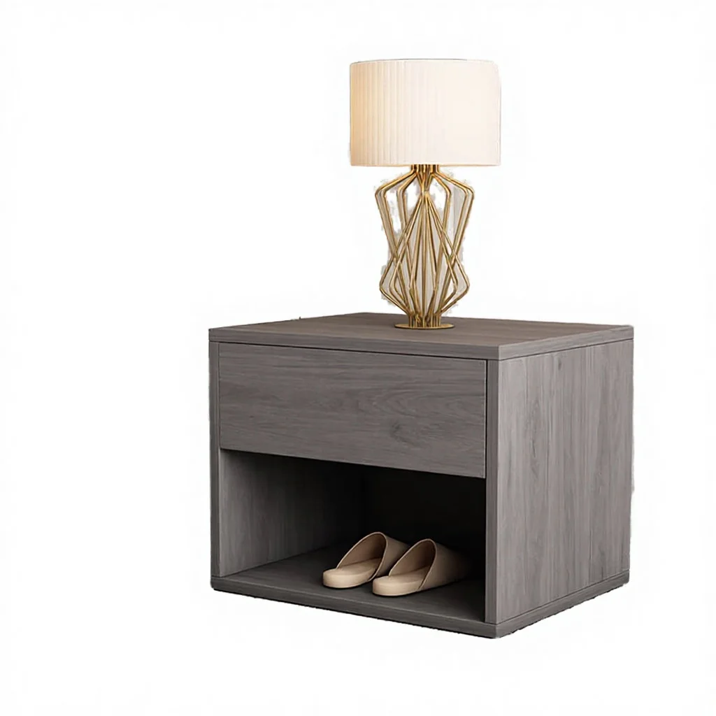 Modern style luxury solid wood bedside table model A213 is suitable for apartment bedroom furniture, compact space saving, large