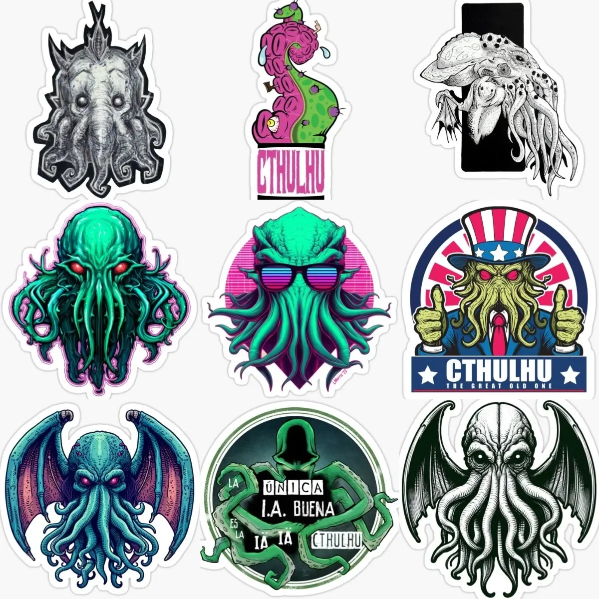 

Cthulhu Great Old Ones Octopus Monster Tentacles PVC Sticker for Decorate Wall Car Bicycle Window Helmet Decal Accessories