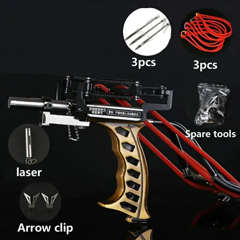 

Stainless Steel High-power Infrared Slingshot High-precision Outdoor Hunting Shooting Slingshot Catapult With 3pcs Fishing Darts