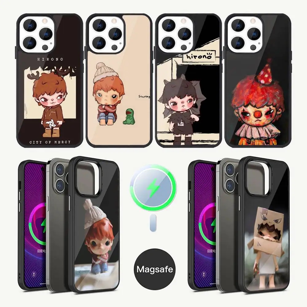 

Cute Little Boy H-Hirono Phone Case For iPhone 16,15,14,13,12,11,Plus,Pro,Max Mini Magsafe Magnetic Wireless Charging