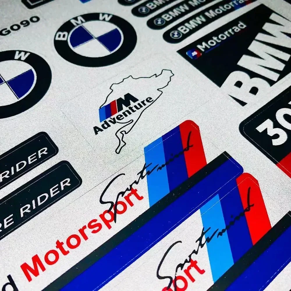 Suitable for BMW Motorcycle Stickers Modified Decals Shock Absorption Fuel Tank Side Box Tail Box Waterproof Reflective Sticker